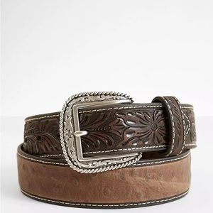 Ariat Men’s Embossed Leather Belt Size 36 Color Brown NWOT